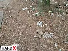 She turned 18 and called her friend to take her virginity in the woods