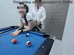Thai girl, climb that pool table and get fucked hard!