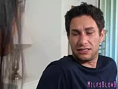 hey, this slutty cougar is sucking cock like crazy