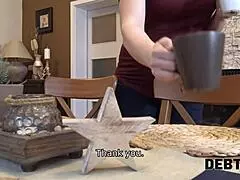 in debt4k, the redhead milf debtor pays off her debt with sex on the desk