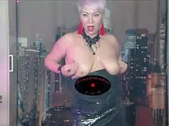 naughty perky mature bitch plays with anal toys