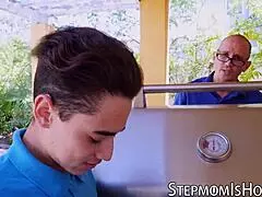 Stunning stepmom cheating doggystyle