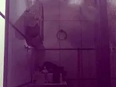 Stepmom bathroom sex: big tits, huge ass, monster cock action