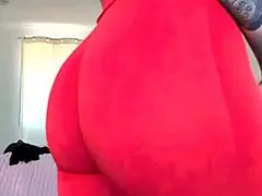 milf tries on sheer gym tights and gets fucked