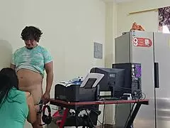 My perverted stepmother seduces me while I'm playing and we fuck hard!