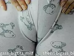 Camel toe shows in tight pajama pants