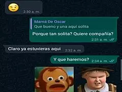 Con la jefa de mi amigo Oscar, doña Mary me da unas mamadas y le grabo el culo