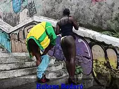 latina milf licks big cock in daylight