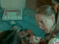 Nerd Babe Scissoring with Lesbian Bff