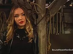 Wow, The Busty Big Tits Lesbian Slave Gets Tied Up And Branded By Dominant Mistress 😏