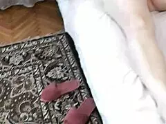 blonde girl masturbates in bedroom morning