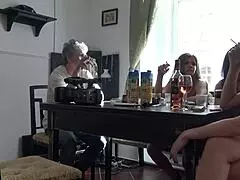 Four sexy girls flash pussies and asses during fake photoshoot lingerie try-on!