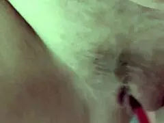 Neighbor lover helps shaved pussy my slut wife in bathroom handjob fingering shower