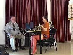 i dominate in the office, fucking the secretary's pussy and mouth passionately