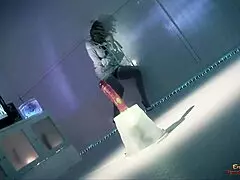 Blonde hottie watches crazy chick with two guys