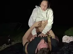 Dirty Wife Licks Pussy Then Rides Cock Outdoors?