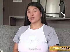 Busty latina milf takes it deep in raw amateur casting pov