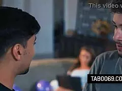 Pervert stepson and bestie fuck busty stepmom