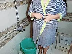 Muslim BBW Wife Caught on Camera Bathing Naked, Big Ass Boobs Pussy Exposed