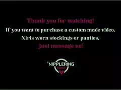 kinky mother with pierced nipples chained and spreading her pussy for bdsm play 😈