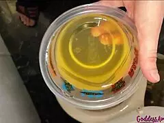 Collecting my pee for you to worship