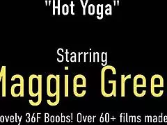 Maggie Green And Sara Jay Participate In A Yoga Session With Their Instructor.