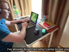 Step son helps stepmother stuck under the bed