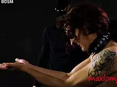 Intense palm whipping dominates submissive skinny milf with small tits