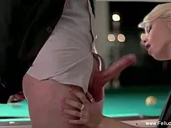 elegant cocksucker swallows cumshot, feeling that classy moment deep inside