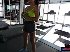 amateur thai milf's big cock gym workout?