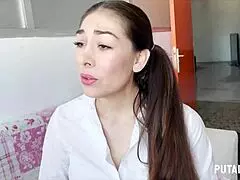 The teacher fucks the big-assed Mexican Lilith Regia hard