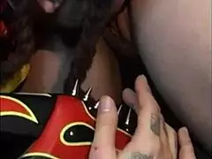 White girl with big booty gets rimmed after twerking and cock teasing, flashing butthole in horny interracial foreplay with european couple, pawg milf ass eating huge dick