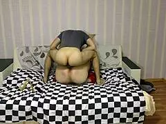 Stepson FUCKED a MILF with natural tits USING sex toys in a wild session