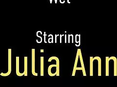 drenched blonde cougar julia ann finger fucks her cunt in the shower