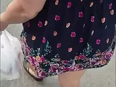 Street woman in upskirt situation