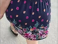 Street woman in upskirt situation