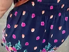 Street woman in upskirt situation