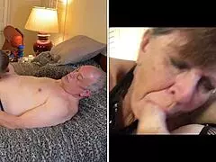 granny peggy sue sucking cock and taking cum in mouth 😍