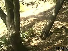 blonde model licks pussy outdoors in feminge 4k