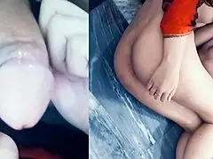 Stepbrother puts his penis in her mouth, then stands to fuck until cumming on her