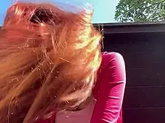 I love watching italian hot milf artemisia love in her long hair fetish session outdoor