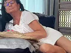 bbw BIG TIT granny LOVES MASTURBATION in her bedroom