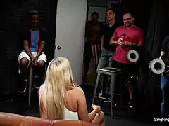 Blonde Milf Fucks All Five Guys Till Cum In Pussy