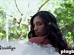 Huge natural tits black milf brookliyn poses naked intensely