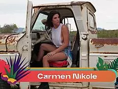 Petite Portuguese MILF Carmen Nikole Performs Outdoor Striptease