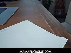 Stepmom helps stepson focus on exam.