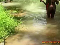 amateur bbc pornstar turns african mid-year festival into intense sex in village stream, fucking village maiden