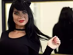 latina milf gives blowjob in funeral veil costume