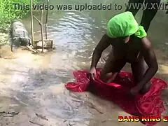 amateur bbc pornstar turns african mid-year festival into intense sex in village stream, fucking village maiden