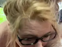 A Streetwalker With Glasses Deepthroats A Cock Then Sucks Every Drop Of Cum From A Man's Mouth